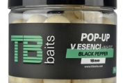 TB Baits Plávajúce Boilie Pop-Up White Black Pepper + NHDC 65 g 16mm